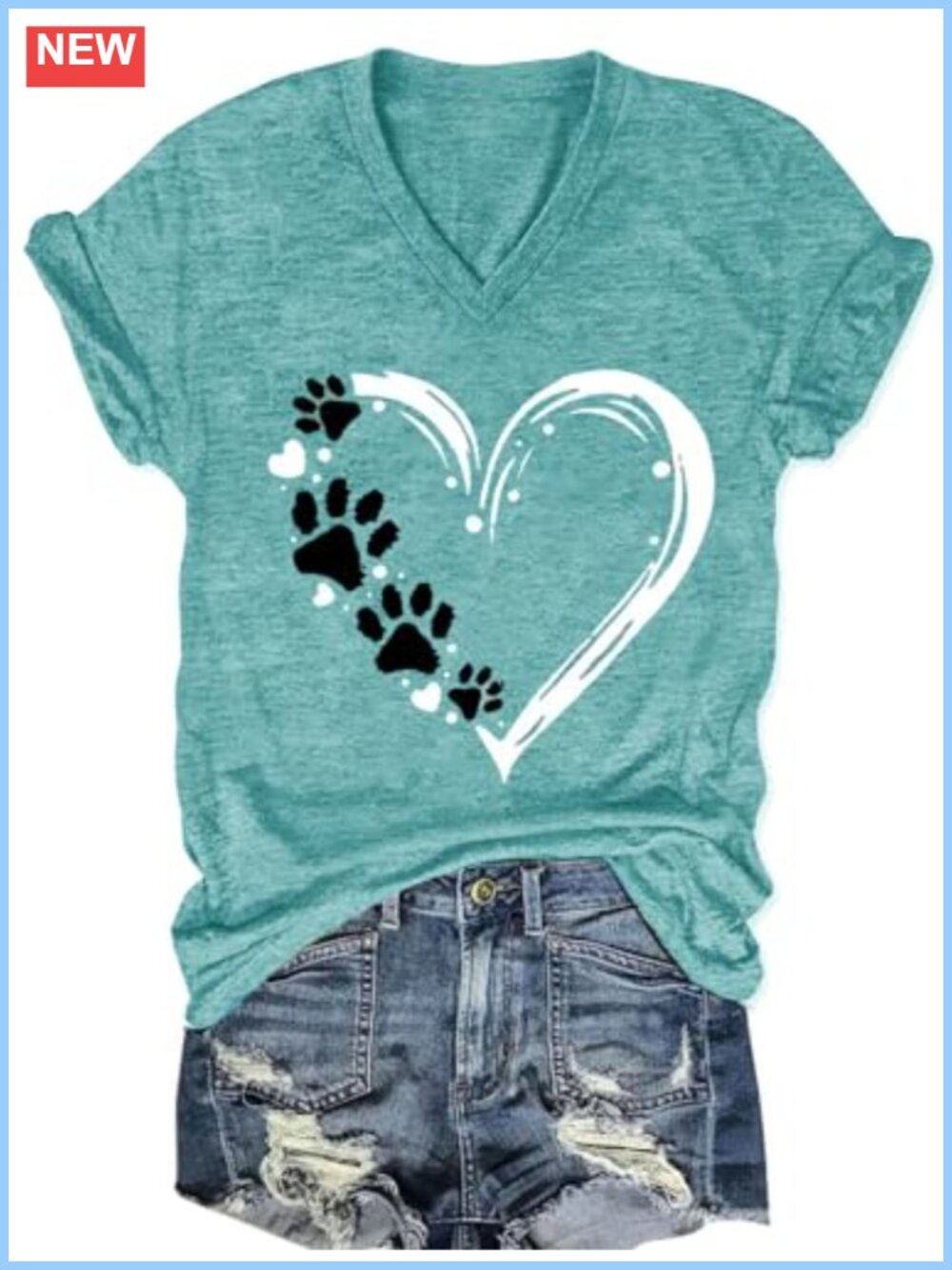 Boho Floral Print V-Neck Short Sleeve T-Shirt Casual Summer Top